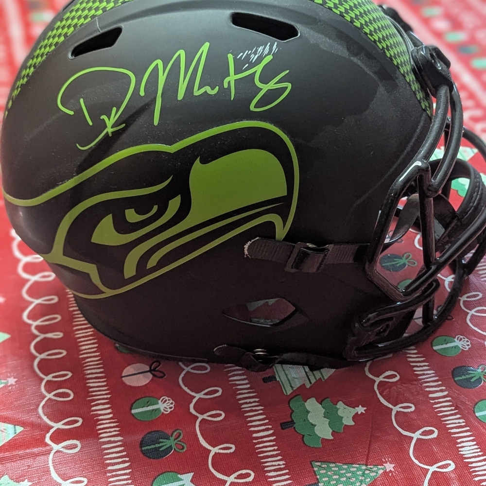 Seattle Seahawks Black and Green Football Helmet